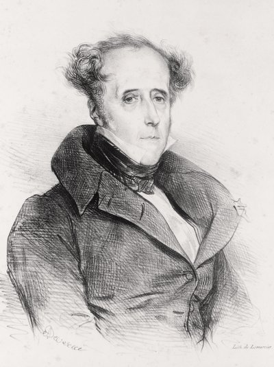 Francois-Rene, Vicomte de Chateaubriand, engraved by Lemercier by Achille Devéria